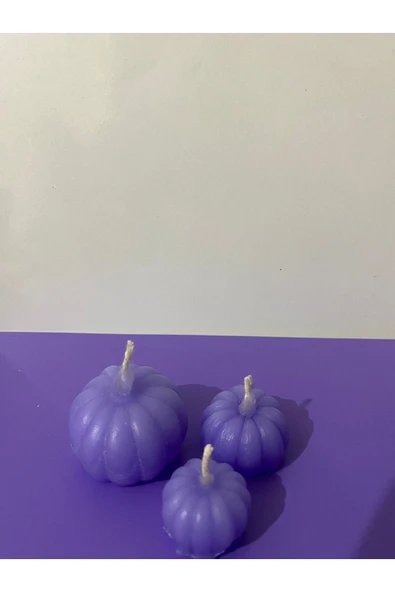 3’lü Mini Mor Kabak Mum Tealight ürün görseli 1
