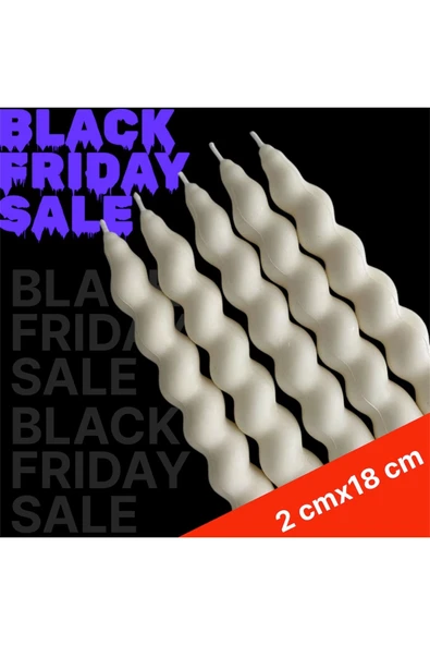 5 Adet Burgu Şamdan Mum Dekoratif Spiral Şamdan Beyaz ürün görseli 1