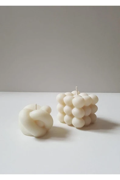 Kokulu Dekoratif Beyaz Candle Bubble Ve Hera ( Düğüm ) ürün görseli 1