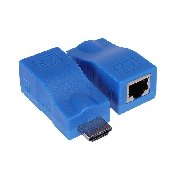 Sensei HD-30 CAT5E CAT6 30Metre İkili Mavi Adaptör Hdmi Extender ürün görseli 1