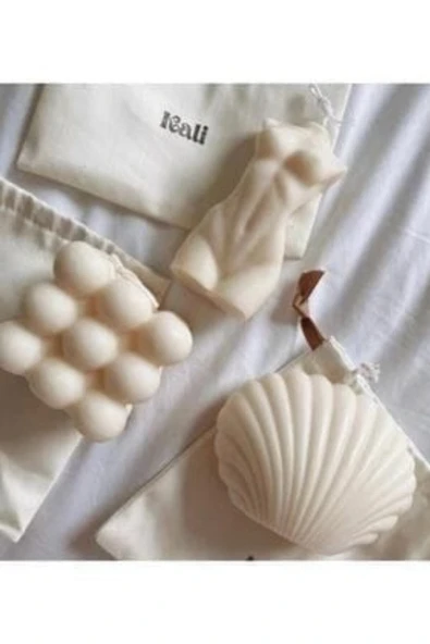 Bernamiofficial 3' Lü Kahverengi Bubble Mum Set ürün görseli 1
