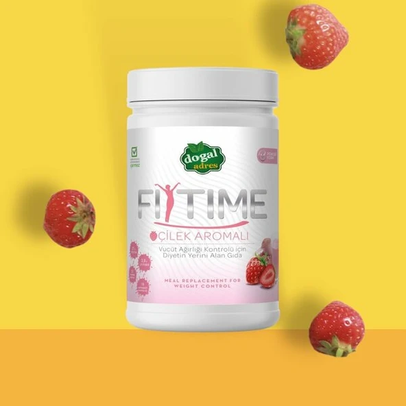 DOĞAL ADRES FİTİME PROTEİN SHAKE MİX ÇİLEK AROMALI 450 GR ürün görseli 1