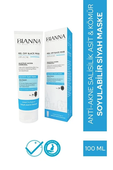 Bianna Anti Acne Akne Karşıtı Soyulabilir Maske Salisilk Asit & Kömür 100 ML ürün görseli 1