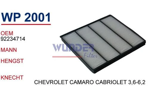 Wunder WP2001 Polen Filtresi Chevrolet Camaro Cabriolet 3,6-6,2 ürün görseli 1