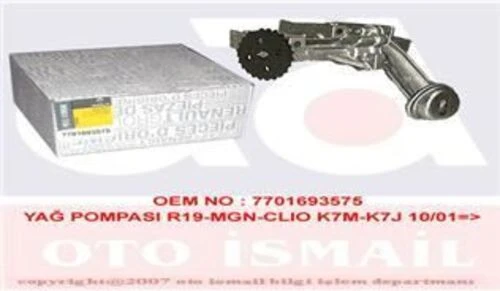 Renault 7701693575   YAĞ POMPASI CLIO EXPRESS KANGOO MEGANE ürün görseli 1