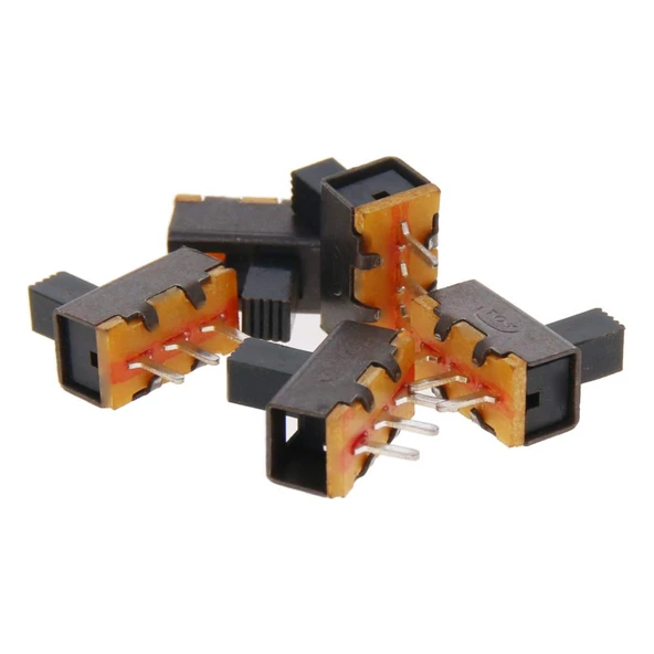 3 Pin SPDT On Off Kulaksız Sürgülü Anahtar 180° SS12F17G5 - 1000 Adet ürün görseli 1