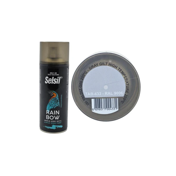 Selsil Rainbow Sprey Boya 400 Ml Isı Yaldız Gri 200c ürün görseli 1