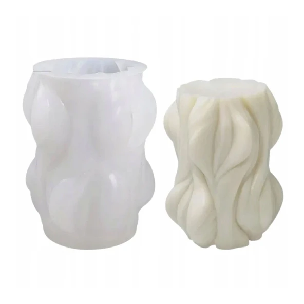 Silikon Büyük Dalga Mum Kalıbı Sütun Mum Kalıbı 9.1X7.3 CM ürün görseli 1