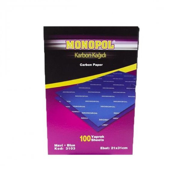 Karbon Kağıdı Monopol Karbon Kağıdı Mavi Renk 20 Adet ürün görseli 1