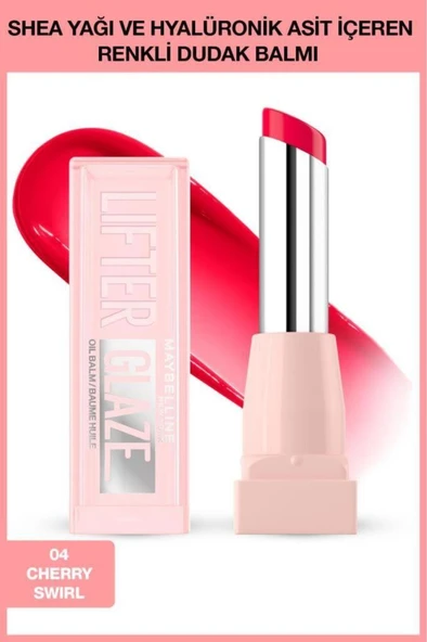 Maybelline New York Lifter Glaze Shea Yağı ve Hyalüronik Asit içeren Renkli Dudak Balmı - 04 Cherry Swirl ürün görseli 1