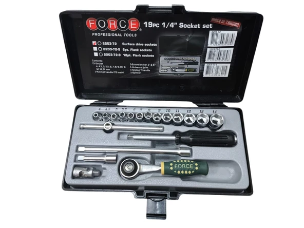 Force 19 Parça 1/4" Lokma Cırcır Takımı ürün görseli 1