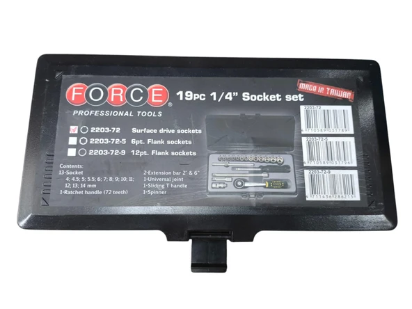 Force 19 Parça 1/4" Lokma Cırcır Takımı - Resim 2