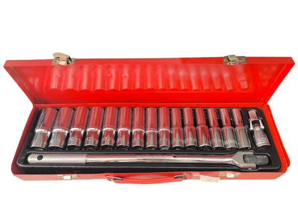 Jntrd 18 Parça 1/2" Uzun Lokma Takımı (Metal kutuda) ürün görseli 1