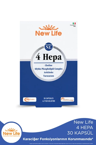 NEW LİFE 4 Hepa 30 Yumuşak Kapsül - Silibin Fosfolipid - Kolin - Enginar Yaprağı ve Karahindiba Kök Ekstresi ürün görseli 1
