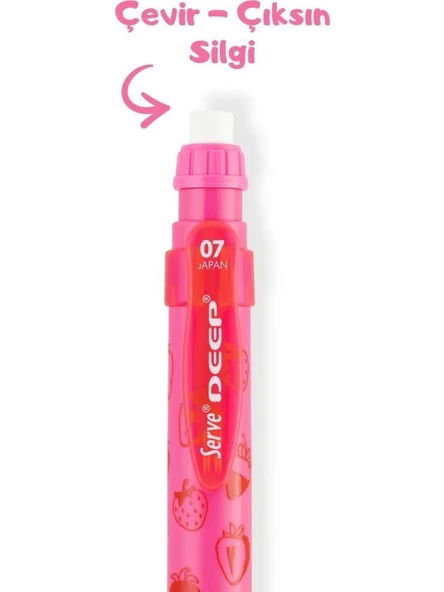 Serve Deep Versatil Kalem 0.7 Neon Pembe Çilek - Resim 2