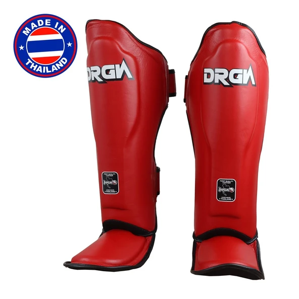 DragonDo DRGN-T51 Hakiki Deri Kaval Koruyucu Kırmızı Profesyonel kickboks Kaval Koruyucu ürün görseli 1