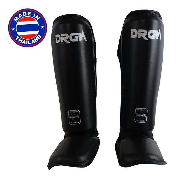 DragonDo DRGN-T52 Hakiki Deri Kaval Koruyucu Siyah Muay Thai Kaval Koruyucu ürün görseli 1