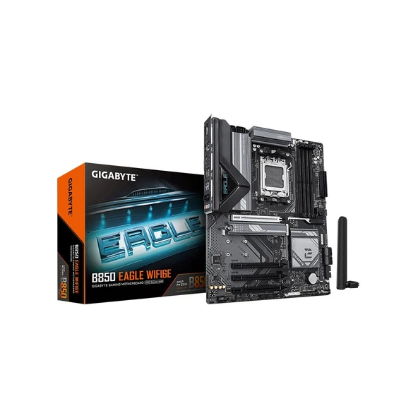 GIGABYTE B850 EAGLE WIFI6E AMD B850 AM5 DDR5 Soket 8200MT/s Wi-Fi 6E ATX Anakart ürün görseli 1