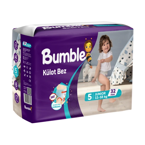Bumble Junior Külot Bebek Bezi 5 Beden 11-18 Kg 32 Adet ürün görseli 1