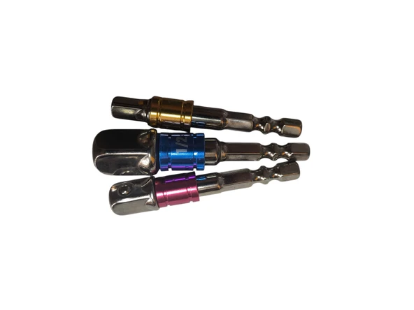 Metalik Beyaz 3 Parça Bits Adaptörü Seti (1/2" - 3/8" - 1/4") ürün görseli 1