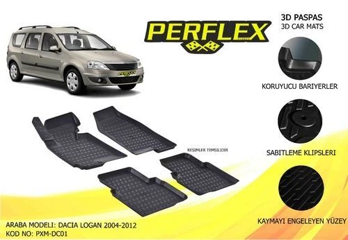 Perflex PXM Pxm-dc01 Paspas 3d Havuzlu X-mat Logan 2004-2011 ürün görseli 1