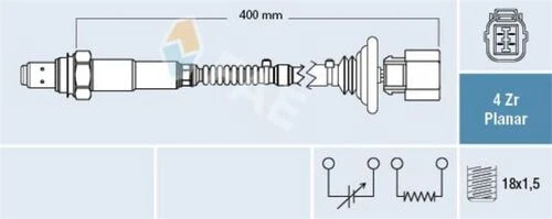 FAE 77643  OKSİJEN SENSÖRÜ HONDA JAZZ 02 --P307-C4-P308-P301-C ELY ürün görseli 1