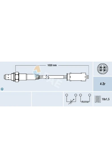 FAE 77238 Sensör Lambda E60/65/66/83 M 54 ürün görseli 1