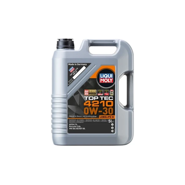 LIQUI MOLY 0W30 VW Motor Yağı Tam Sentetik TOP TEC 4210 5 Litre 21605 ürün görseli 1