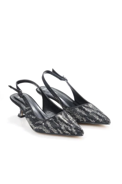 Pisagor Ps-32370 Kadın 4 Cm Arkası Açık Taşlı Abiye Stiletto Ayakkabı ürün görseli 1