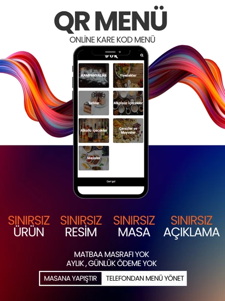 QR Menü Yazılımı Kafe , Lokanta , Otel İçin Temassız Dijital Menü  Online Kare Kod Menü ürün görseli 1