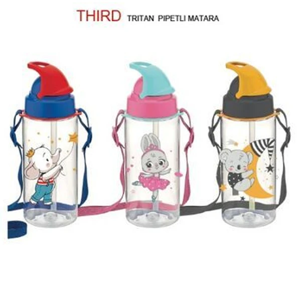 Gıpta Thırd Tritan Desenli Pipetli Matara 500 Cc  (adet fiyatı , karışık renk) ürün görseli 1