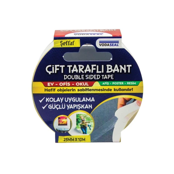 Vodaseal Çift Taraflı Filmik Bant 25 mm 10 Metre ürün görseli 1