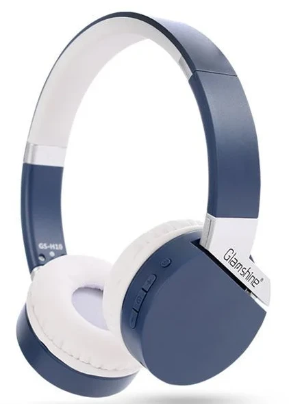 Glamshine GS-H10 Kablosuz Kulak Üstü Bluetooth Kulaklık Mavi ürün görseli 1