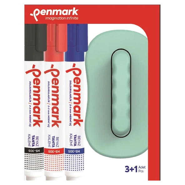 Penmark Tahta Kalemi 3 Lü Set+Silgi HS-305-TK3S ürün görseli 1