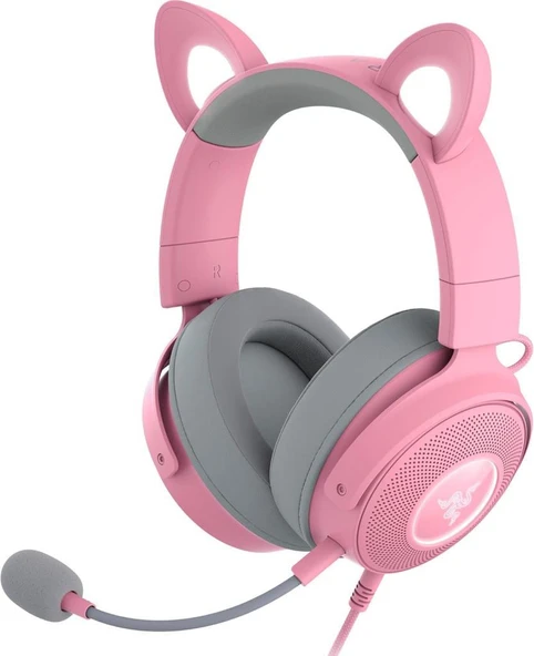 Razer Kraken Kitty V2 Pro RZ04-04510200-R3M1 Pembe RGB USB Kablolu Kulak Üstü Oyuncu Kulaklığı Teşhir ürün görseli 1