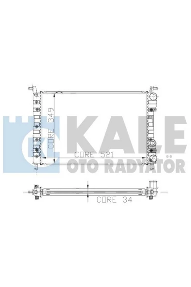 Kale 0126221AB OTO Radyatör 0 Su Radyatörü Palio 98- Siena Albea 1.4 1 Sıra Ab 521X349X34 ürün görseli 1