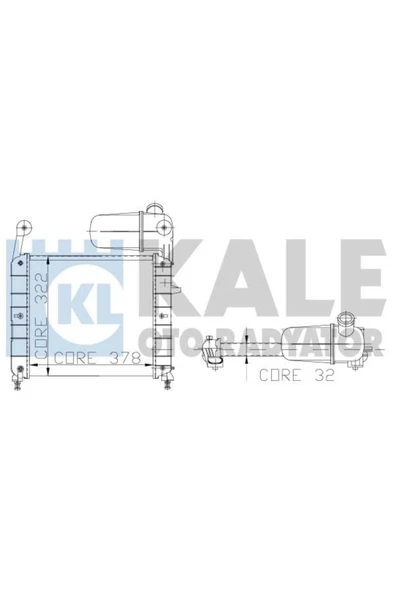 Kale 0118182AL OTO Radyatör 0 Su Radyatörü Tipo 1.1 1.4 Pop Fıre 2 Sıra Al Pl ürün görseli 1