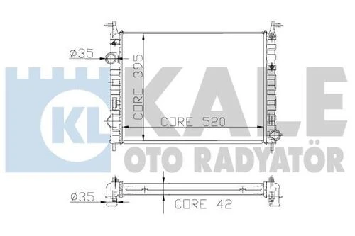 Kale 0133302AB OTO Radyatör 0 Su Radyatörü Palio 02- Siena 02- Albea 02- 1.3 Jtd Mt Strada 05- 2 Sıra 520X395X42 ürün görseli 1