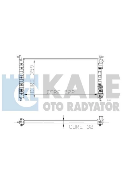 Kale 0126222AL OTO Radyatör 0 Su Radyatörü Palio 98- Siena Albea 1.4 2 Sıra Al Pl 522X359X32 ürün görseli 1