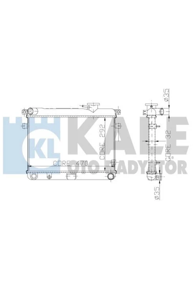 Kale 0106092AL OTO Radyatör 0 Su Radyatörü Murat 131 Al Pl 470X292X34 ürün görseli 1