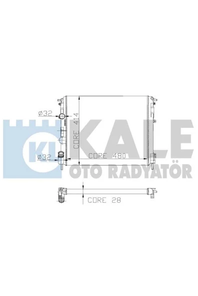Kale 0528292AL 0 Su Radyatörü CLIO II Symbol 01- 1.2 1.4 1.6 16V 1.4I 1.5 DCI CLIO Thalia   38078963 ürün görseli 1