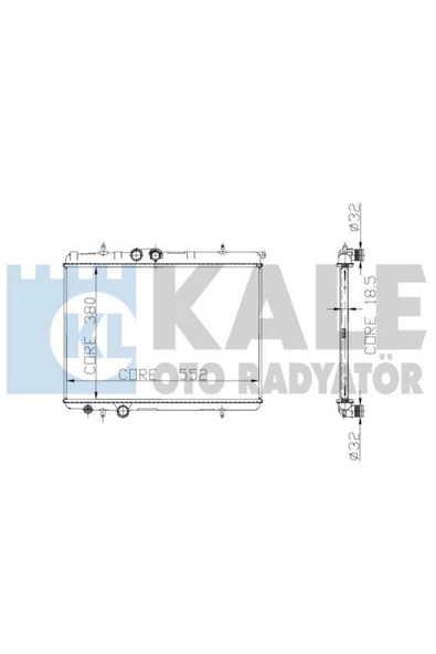 Kale 2041011AB Su Radyatörü 206 307 Partner Berlingo C4 Xsara 1.1 1.4 1.6 2.0 16V 98-06 Ac Al Pl Brz ürün görseli 1