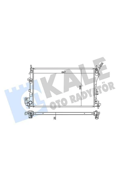 Kale 352200 Su Radyatörü Opel Vectra C 1.6 1.8 1.6 16v 02-08 Saab 9-3 1.8 2.0t 03-15 Mt Ac Nac Brazıng 650x398x2 ürün görseli 1