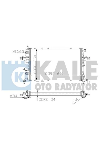 Kale 2505011AB OTO Radyatör  Su Radyatörü Astra G Zafira A 1.8 2.0 2.2 98-05 Ac Al Pl Brz ürün görseli 1