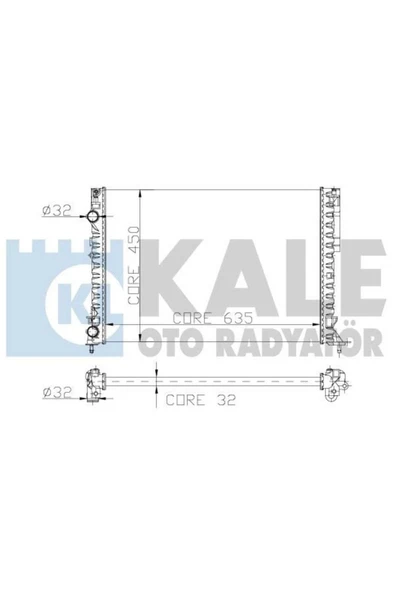 Kale 0550502AL 0 Su Radyatörü Laguna I 95- 1.6 16V K4M 1.8İ 16V Ac 2.0 16V F4R 2 Sıra 635X425X18 ürün görseli 1