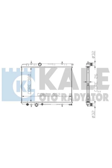 Kale 2018191AB OTO Radyatör  Su Radyatörü 206 04- 307 / Xsara C4 1.4 8V Tu3Jp At 562.8X378X27 ürün görseli 1