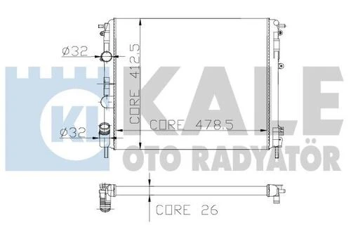 Kale 0528321AB OTO Radyatör 0 Su Radyatörü CLIO II Symbol 01- 1.2 1.4 1.6 16V 1.4I 1.5 DCI CLIO Thalia Isıtma Soğutma Sist. 38078967 ürün görseli 1