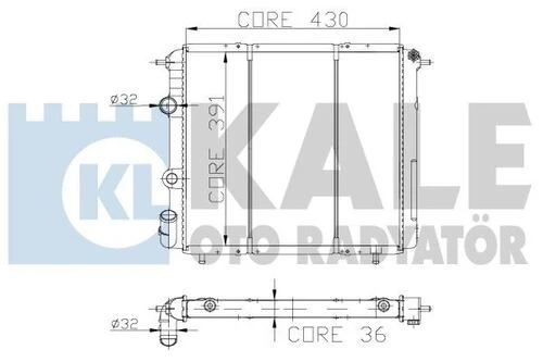 Kale 0508062PA OTO Radyatör 0 Su Radyatörü R19 1.4 8V E7J 1.6 8V K7M 1.6Ie Ac 2 Sıra Cu Pl ürün görseli 1