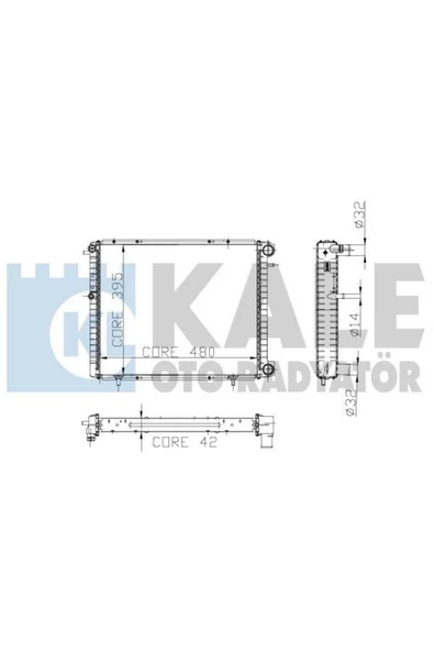 Kale 0535351AB OTO Radyatör 0 Su Radyatörü R19 Kangoo 1.7 Gtx Txe Txı Pipolu 88-95 Ac Al Pl Brz ürün görseli 1