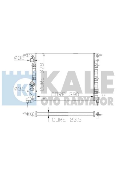 Kale 0527272AL 0527272Al Su Radyatörü R19 1.4 E7J Nac Clio I 90-98 1.4 8V E 539650851 ürün görseli 1